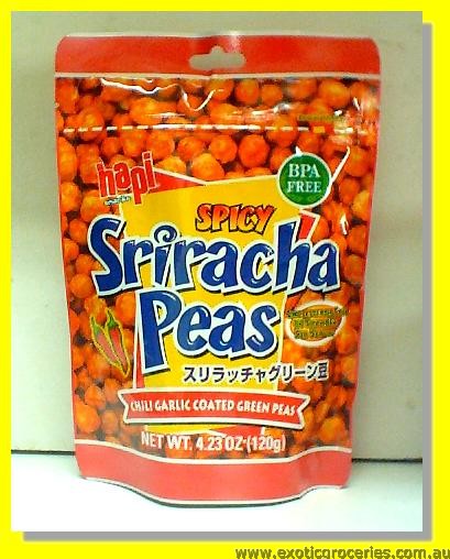 Spicy Sriracha Peas (Chili Garlic Coated Green Peas)