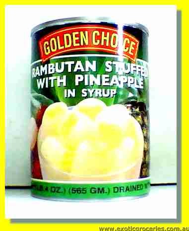 Rambutan Stuffed with Pineapple in Syrup