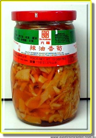 Salted Bamboo Shoot (Stripped) in Chili Oil