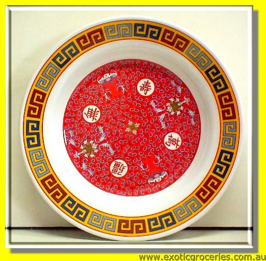 9\" Red Long Life Melamine Plate