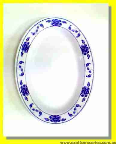 Blue Melamine Oval Plate 9\" 2009