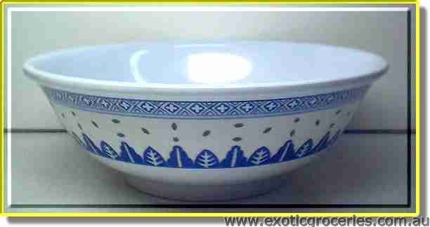 Blue Melamine Bowl 8" Rice Pattern 5070