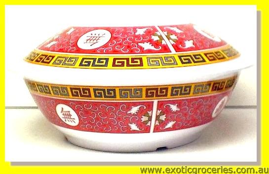 Red Melamine Bowl with Lid 8011TR