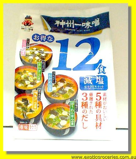 Instant Miso Soup Less Salt 12 Servings