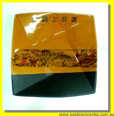 Yellow Qing Ming Square Plate 7"
