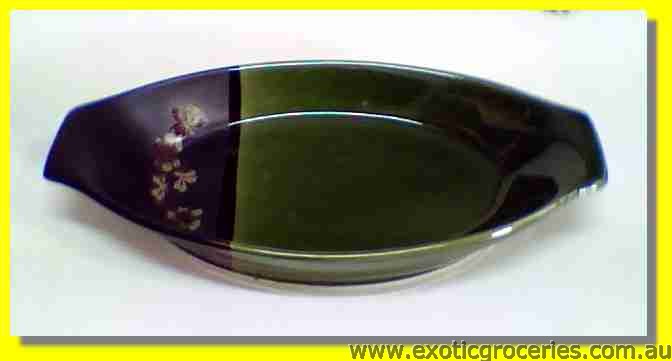 Japanese Style Green Ceramic Banana Boat Plate