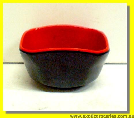 Red Black Square Bowl 8.5cm