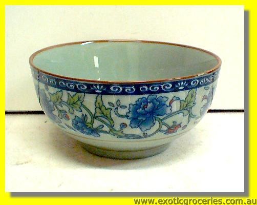 Ceramic Bowl Blue Floral 4.5"