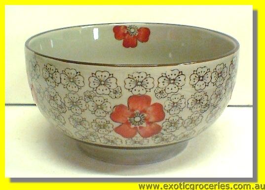 Japanese Style Red Blossom Bowl 6.5"