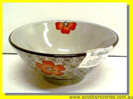 Japanese Style Red Blossom Bowl 5.5"