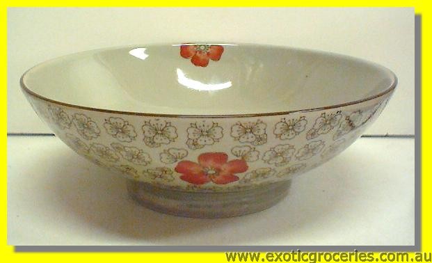 Japanese Style Red Blossom Bowl 9.25" H202