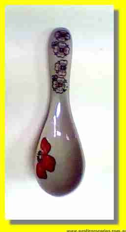 Ceramic Red Blossom Spoon G296 15cm