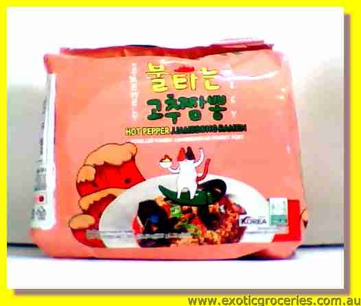 Hot Pepper Jjambbong Ramen 5packs (Extremely Spicy)