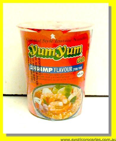 Oriental Style Tom Yum Instant Cup Noodles Aritficial Shrimp Fla