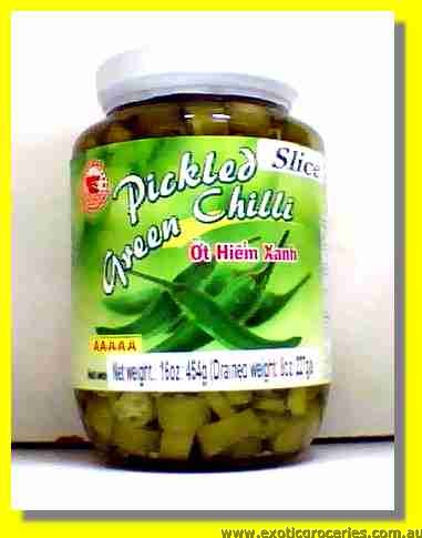 Pickled Green Chilli Slice
