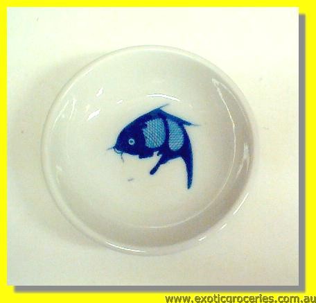 Blue Fish Saucer 4\"