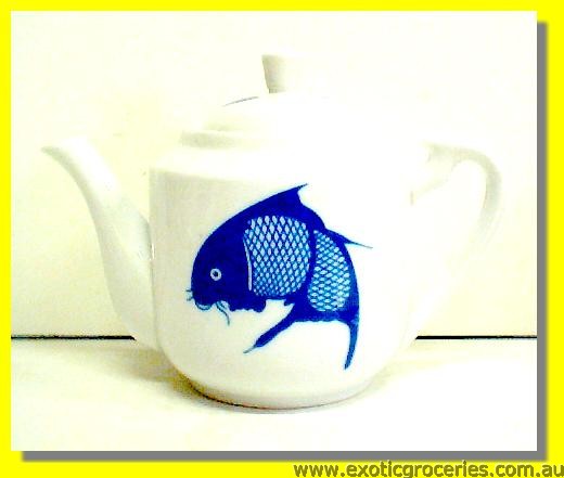 Blue Fish Tall Teapot #1