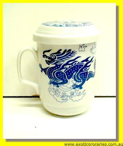 Blue Dragon Filter Mug with Lid