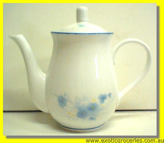Blue Floral Tall Teapot 8''