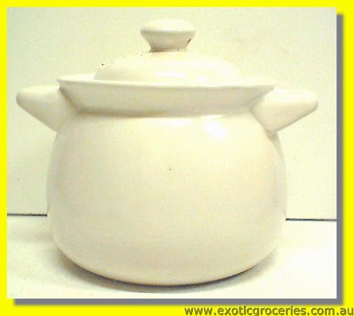 2 Handles Clay Pot White 14.5CM QT1513
