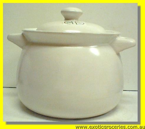 2 Handle Clay Pot White QT2015 24CM