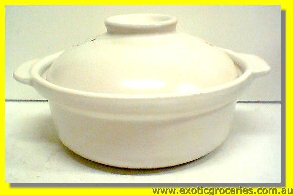 2 Handle White Clay Pot 21CM  QD1865