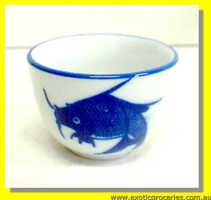 Blue Fish Tea Cup 2.75\"