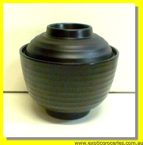 Black Miso Bowl with Lid 9.5cm E0J90