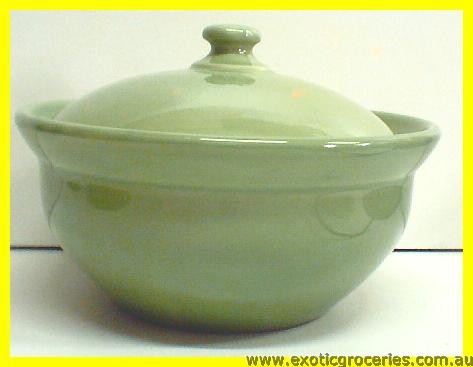 Green Bowl with Lid 6.5\" ST001/7\"