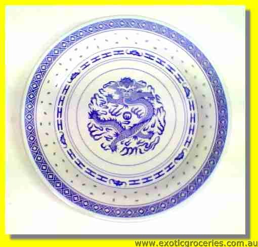 Blue Melamine Plate 15" Rice Pattern 1015