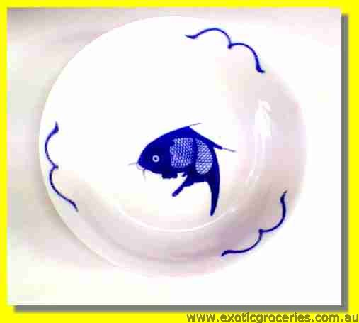 Blue Fish Rim Bowl 8.75\"