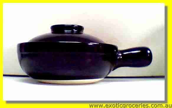 Black Single Handle Claypot 7\"