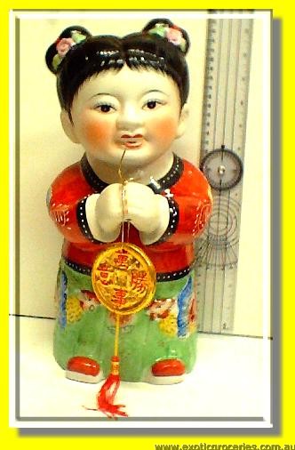Lucky Chinese Kid Statue Female