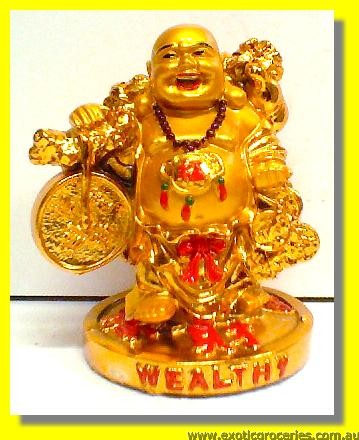 Lucky Golden Smiling Buddha 5 inch