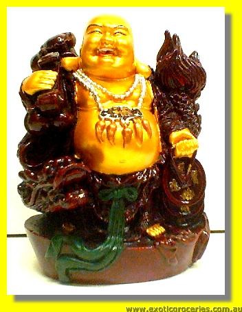 Lucky Golden Smiling Buddha 7inch