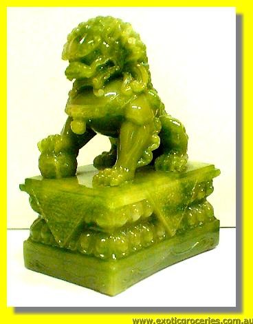 Lucky Fortune Jade Lion 10" H