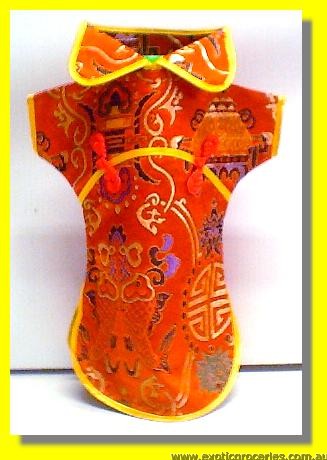 Chinese Orange Embroidery Bottle Clothes 30CM H