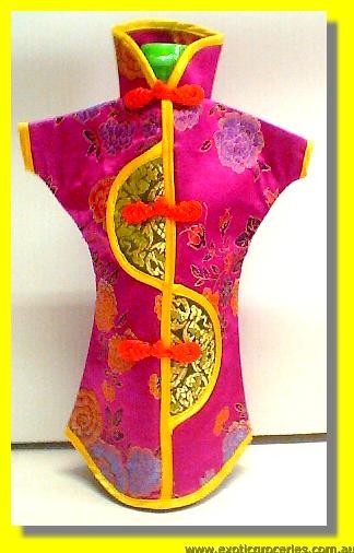 Chinese Embroidery Purple Bottle Clothes for Wine 30 CM