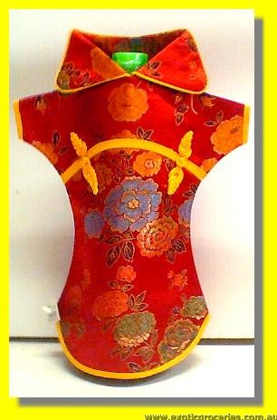 Chinese Embroidery Red Bottle Clothes for Wine 30 CM