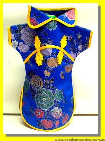 Chinese Embroidery Blue Bottle Clothes for Wine 30 CM