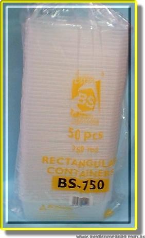 BS-750 50 pcs 750ml Rectangular Container